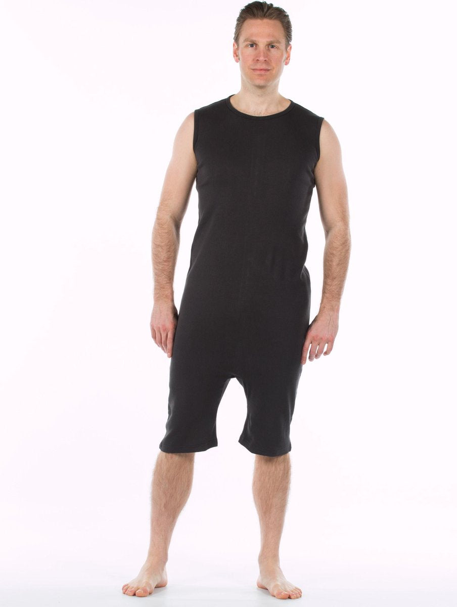 Body voor volwassenen - Rugritssluiting - Korte pijpen - Antraciet - XS