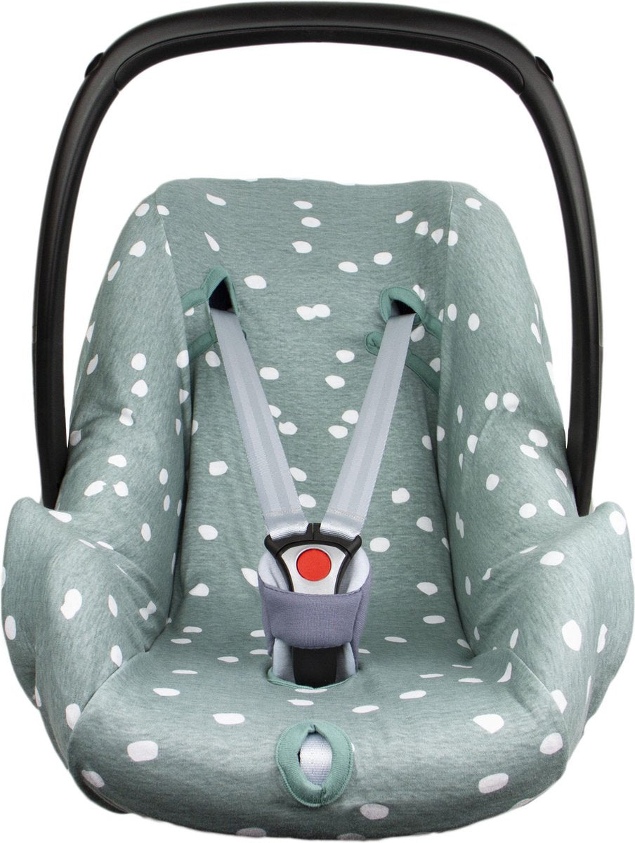 Briljant Baby Autostoelhoes interlock - stone green - spots - maat 0+