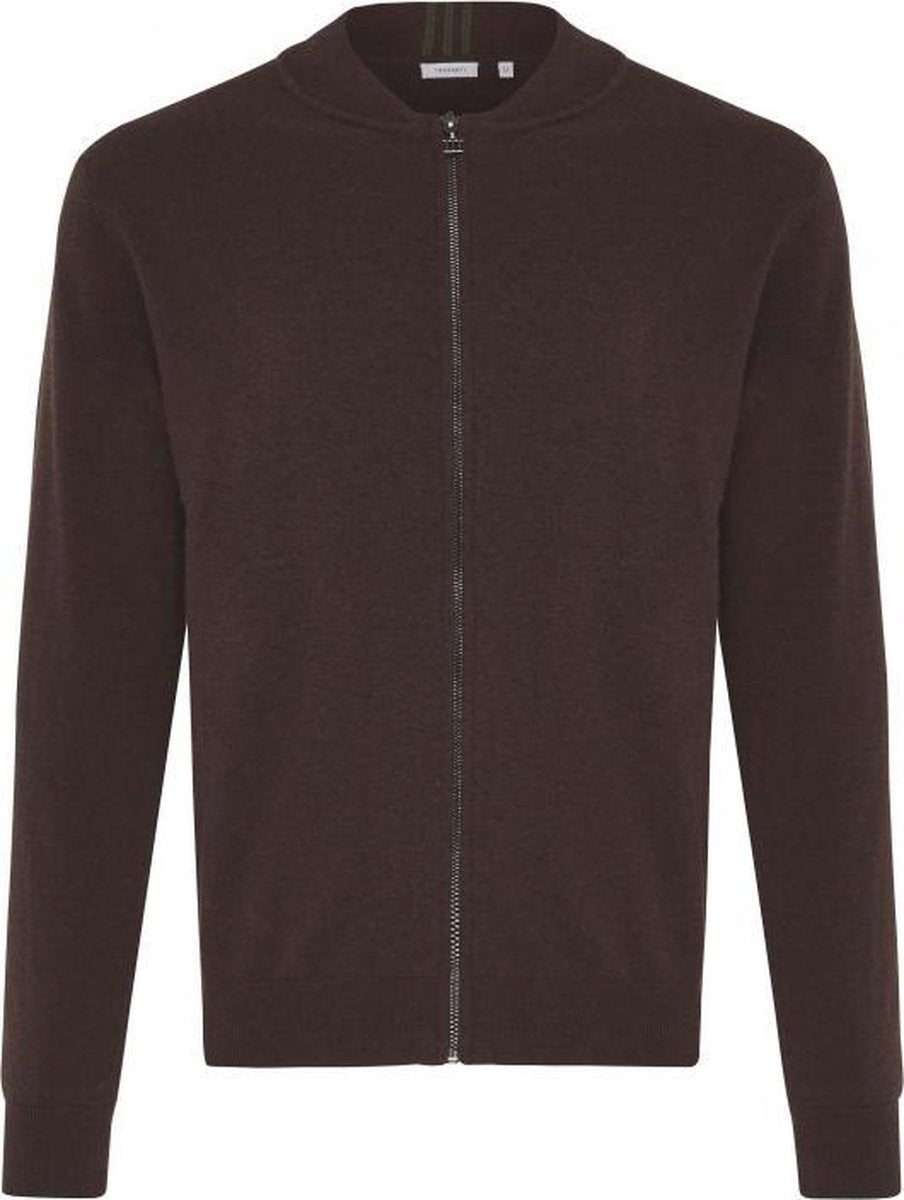 Tresanti Heren Vest Met Rits Bruin Wol Regular Fit - M