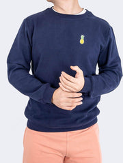 Eubi Sweater Pineapple - Donkerblauwe Premium Trui - Supersoft - Herenmaat M - Unisex