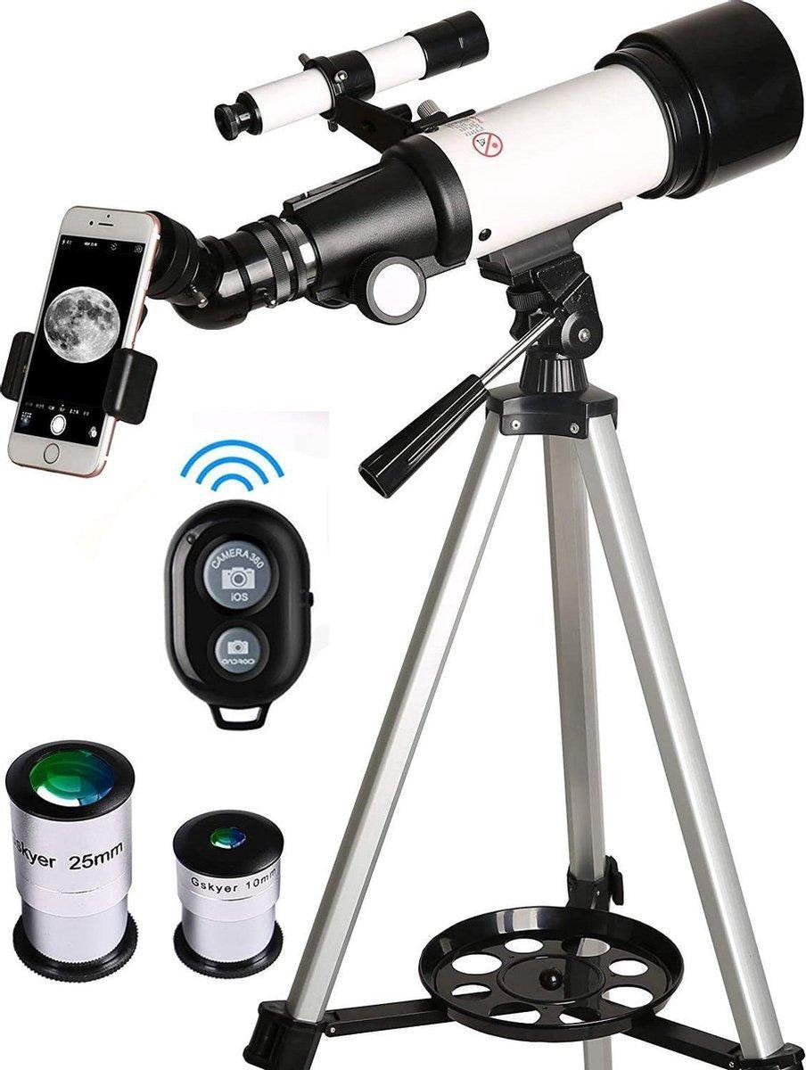 Telescoop - 70/400 mm – Sterrenkijker – Lenzentelescoop – Maanfilter - Bluetooth - Draadloze Afstandsbediening - Draagtas