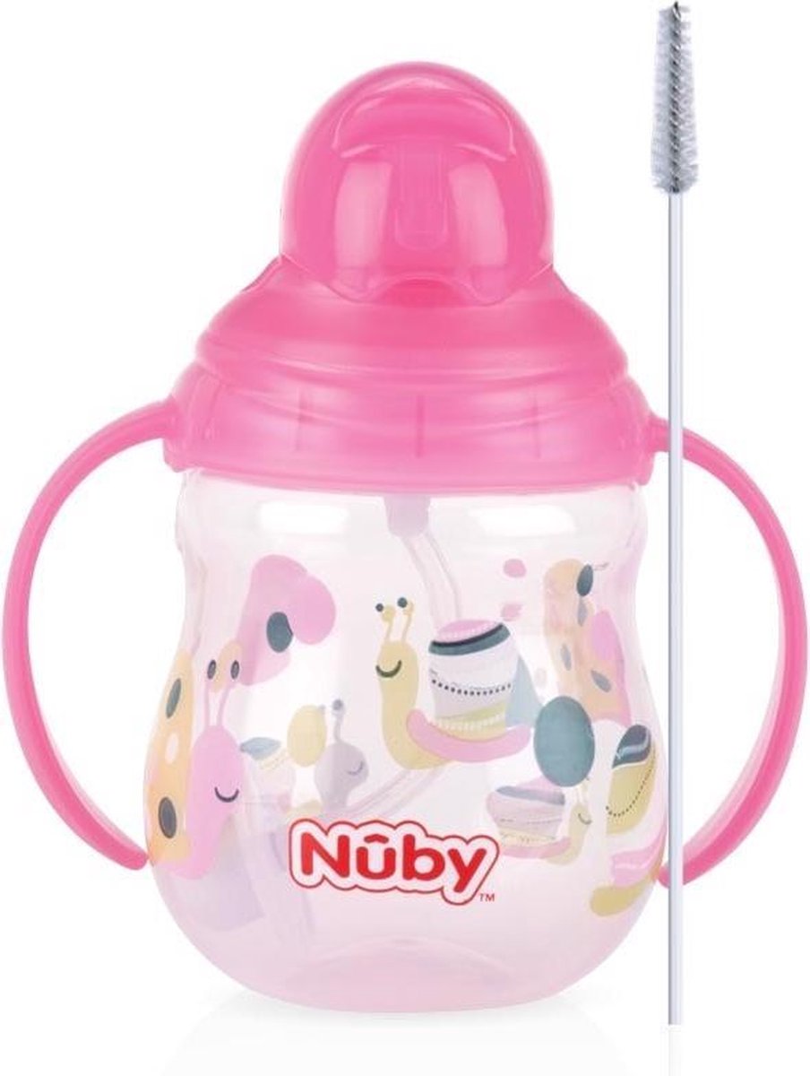 Nuby Designer Series Antilekbeker Met 360° Rietje 270ml Roze