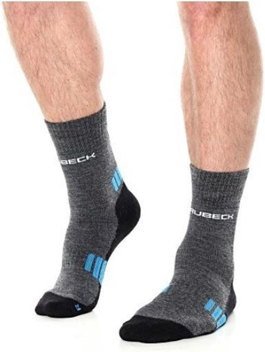 Brubeck Trekking Light - Wandelsokken met Merino Wol - Heren - Maat 45-47 - Grafiet/Blauw