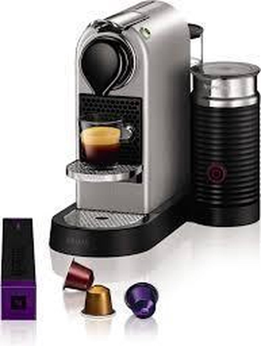 Krups Nespresso CitiZ & Milk XN760B - Koffiecupmachine - Zilver Nespresso cups