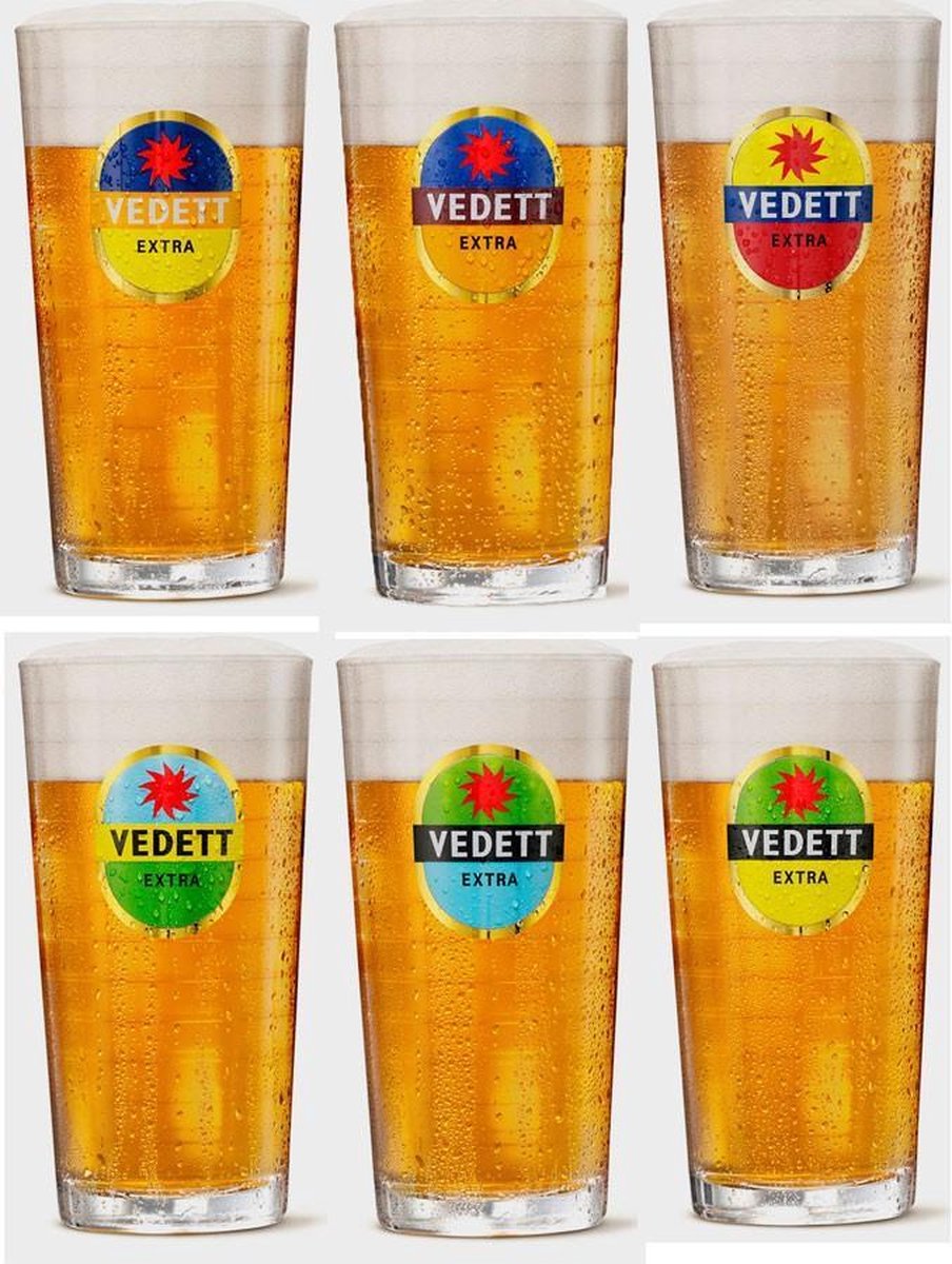 Vedett Bierglazen Extra 25 cl - 6 Stuks