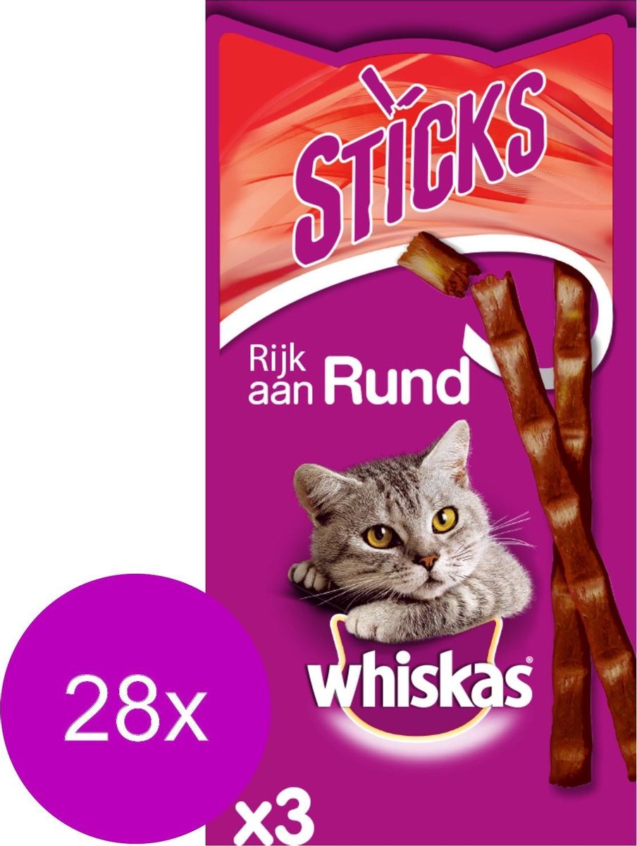 Whiskas Sticks 18 g - Kattensnack - 28 x Rund