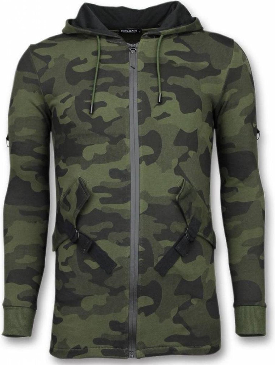 Enos Casual Vest - Long Fit Camouflage Vest - Khaki - Maten: S