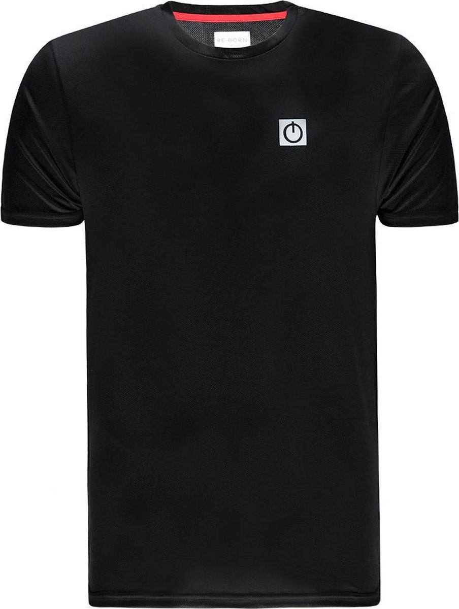 Re-Born Mesh Korte Mouw T-shirt Heren - Zwart - Maat M