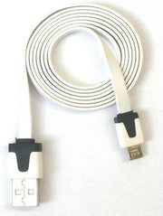Platte Micro USB oplaad kabel 1 meter - Wit  (voor oa Samsung Galaxy S3 / S4 / HTC )