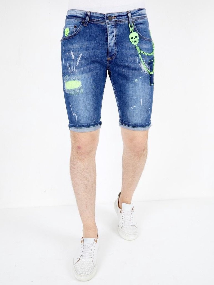 Local Fanatic Exclusieve Slim fit Korte Broek Heren - 1044 - Blauw - Maten: 30