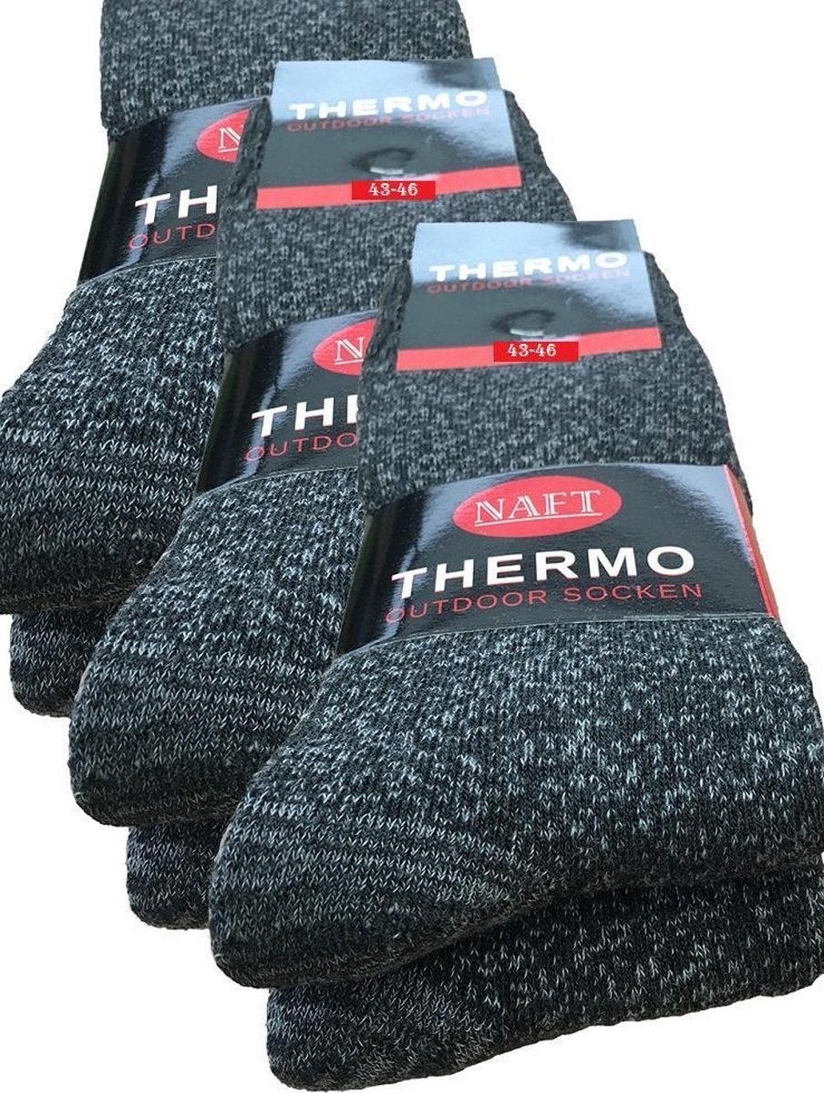 Thermo Sokken 6 paar Antraciet Maat 43-46