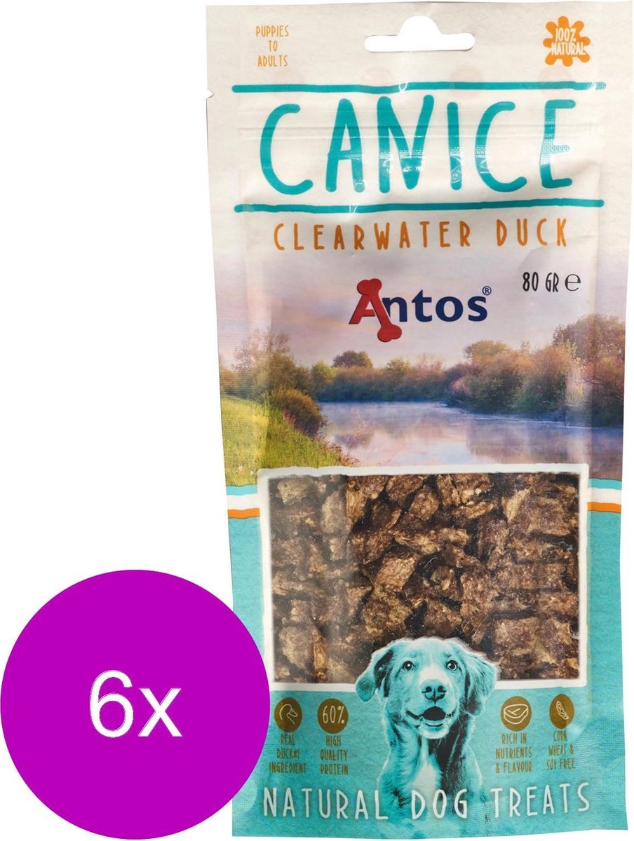Antos Canice 80 g - Hondensnacks - 6 x Eend