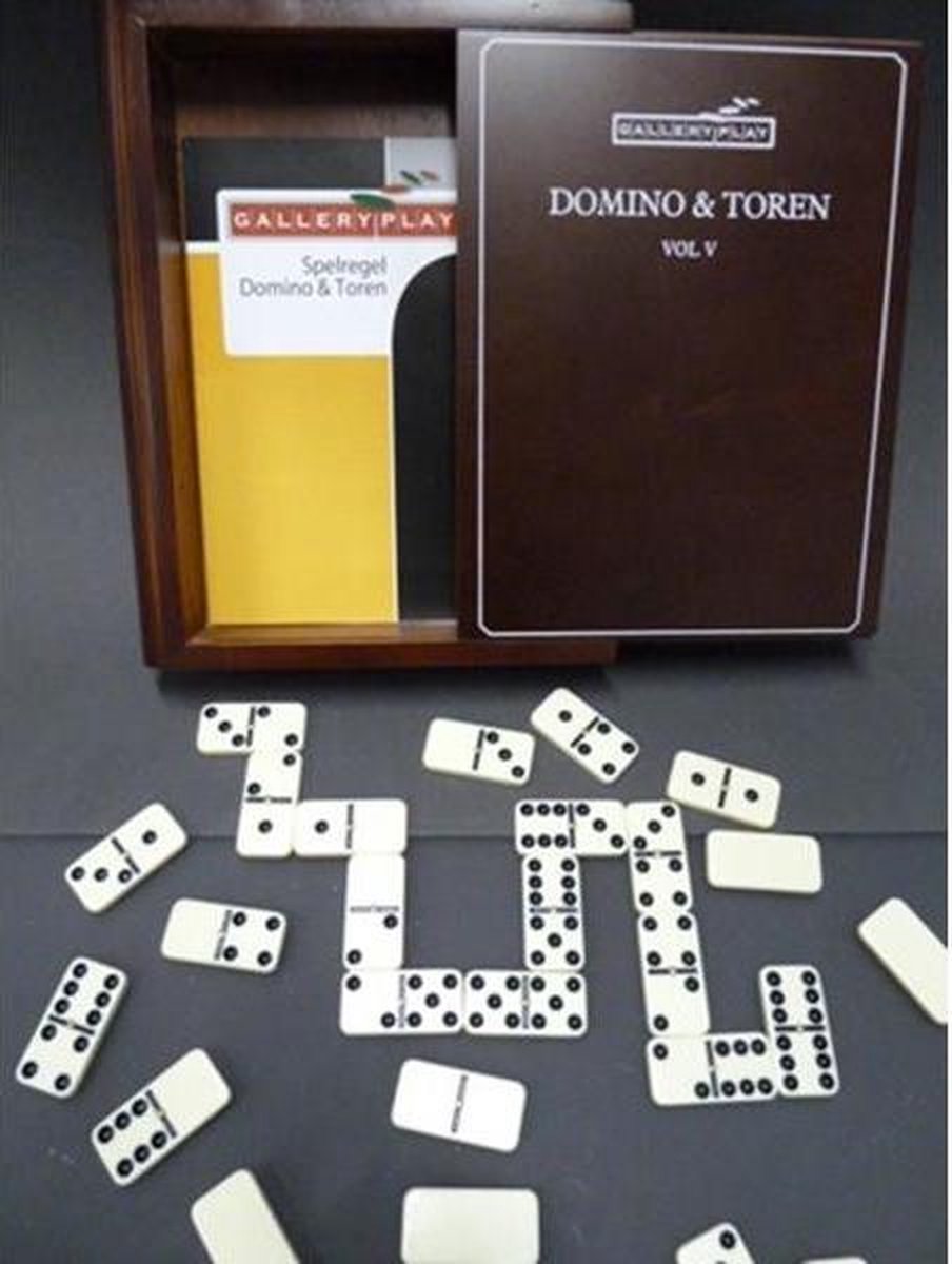 Domino en Toren in luxe houten doos