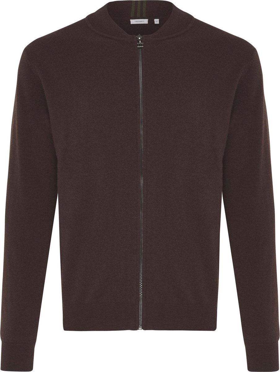 Tresanti Heren Vest Met Rits Bruin Wol Regular Fit - 3XL
