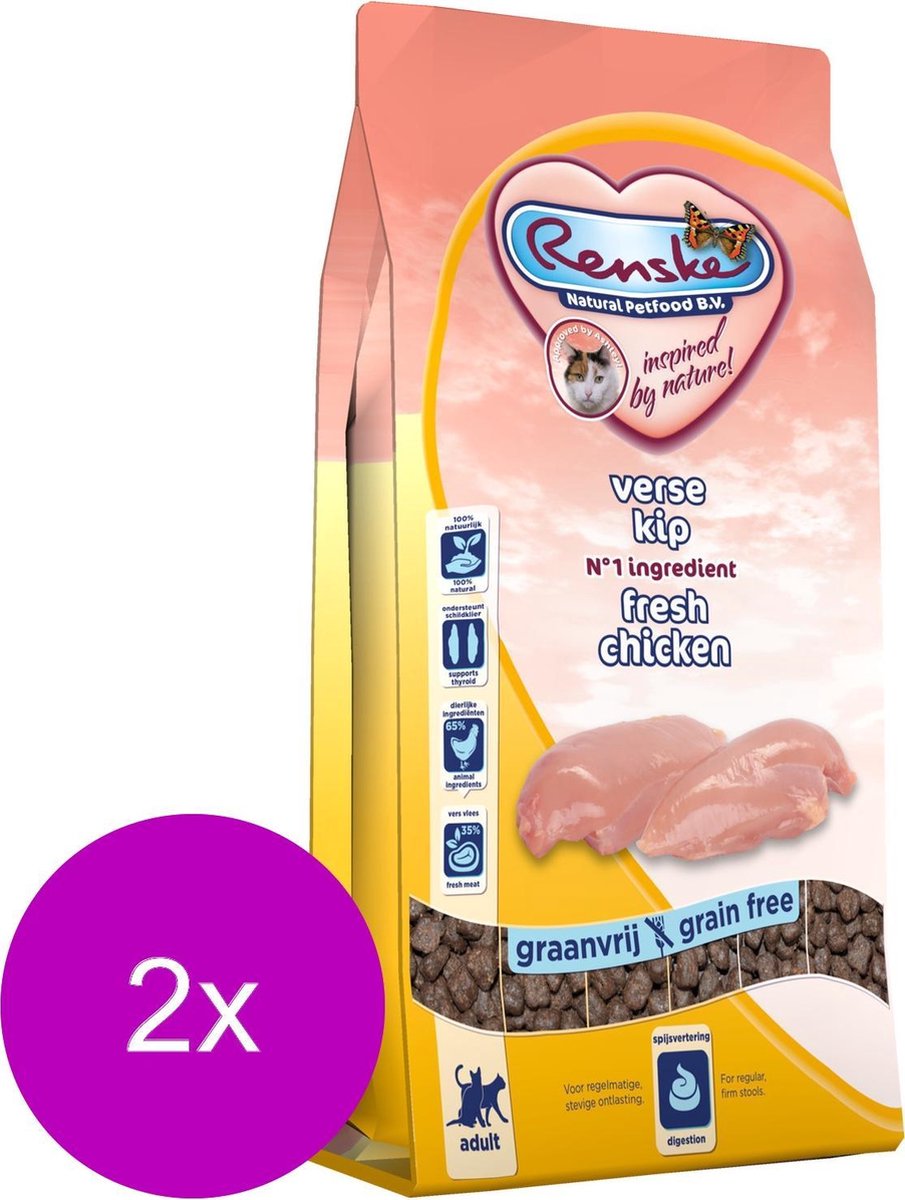 Renske Verse Kip - Kat - Droogvoer - Graanvrij - 2 x 400 gr