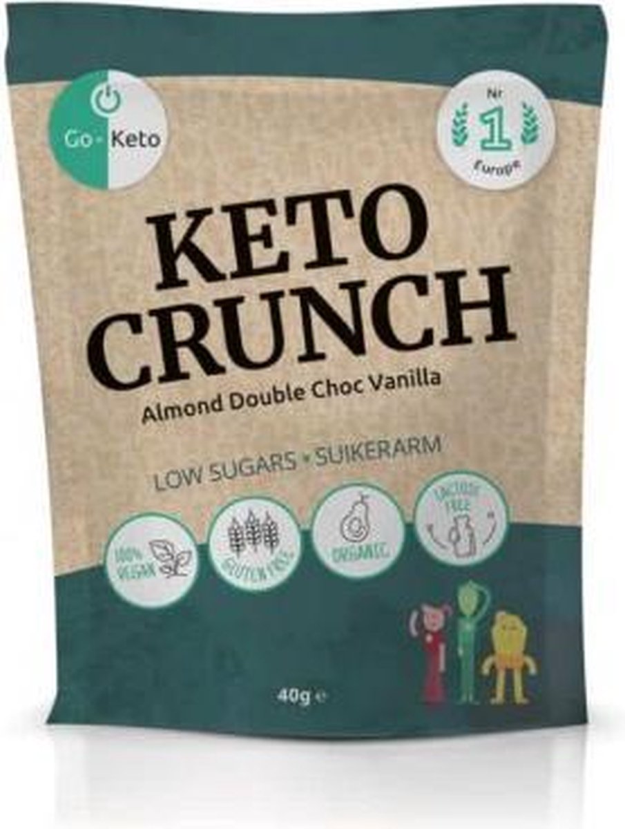 MCT Keto Crunch Amandel Dubbel Vanille Go-Keto 10stks