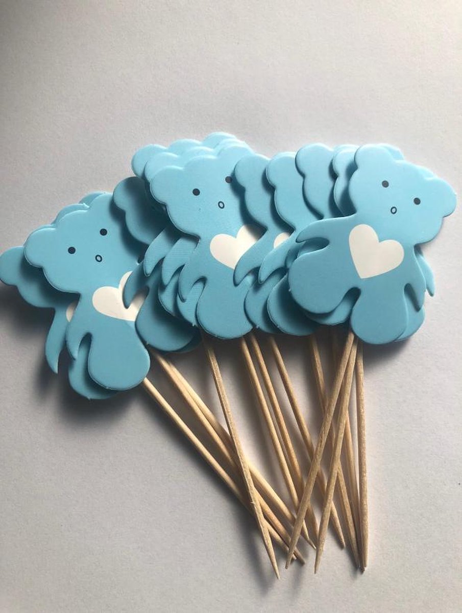 Cocktailprikkers beer blauw jongen - baby shower