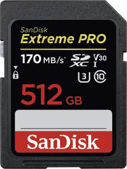 Sandisk Extreme PRO SDXC 512GB - V30 U3 UHS-I -170MB/s