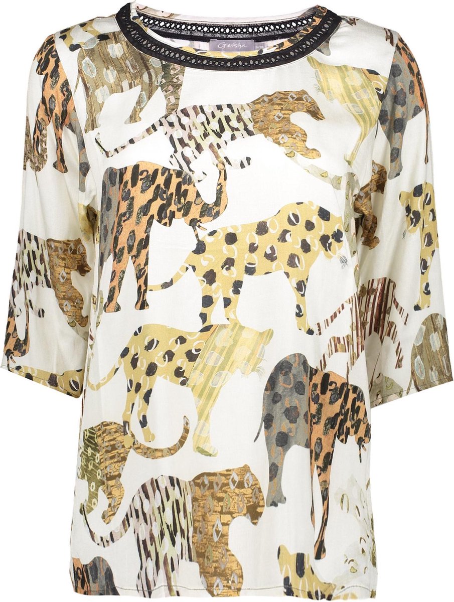 Top Aop Mixed Animals 13189 Off-white/sand Combi