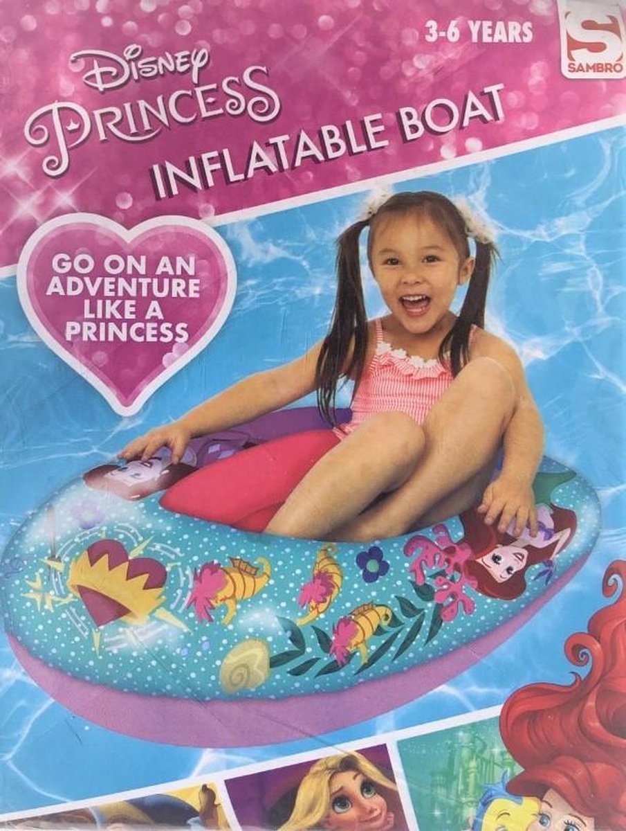 Prinsessen - Opblaasbare boot - 3-6 jaar - Disney Princess - Kleine Zeemeermin - Van Sambro