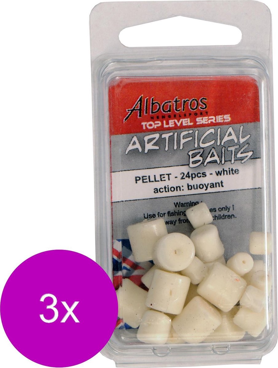 Albatros Artificial Pellet - Baits - 3 x Wit 3x8 stuks Karper