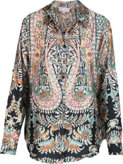 Cassis - Blouse met kasjmierprint - Zwart