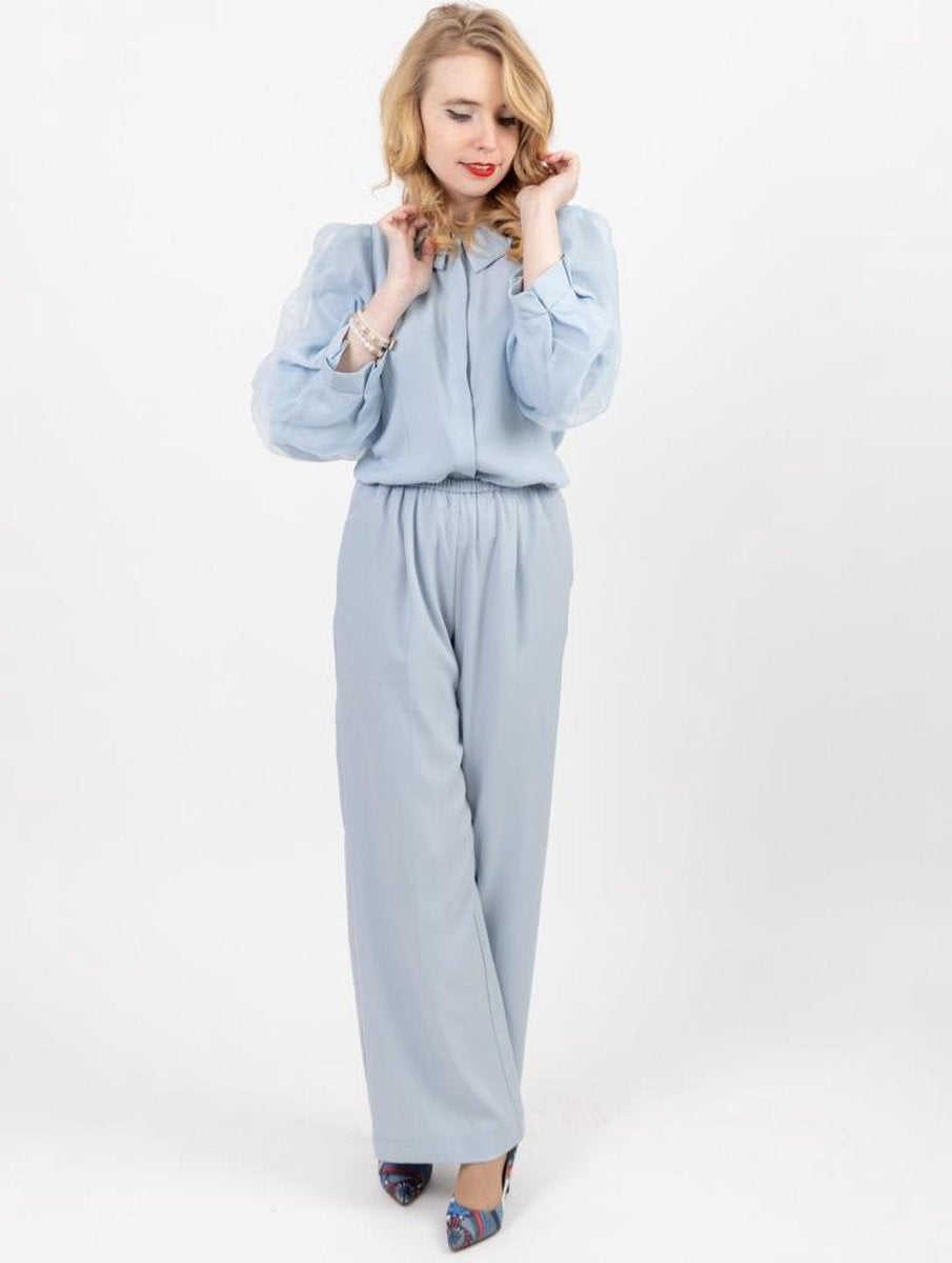 Karen By Simonsen - Blauwe broek - Maat 44 - Wijde pijpen