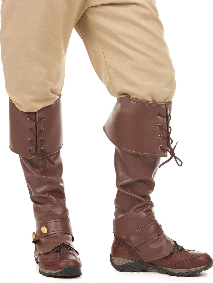 WELLY INTERNATIONAL - Bruine overlaarzen van nepleer voor volwassenen - Accessoires > Schoenen > Laarzen