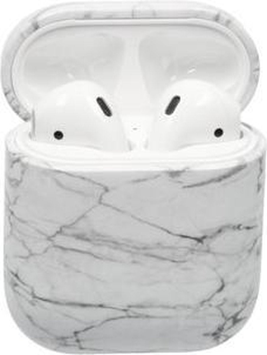 Bee's - Airpods Hoesje Marmer Case - Wit - Hard Case - Airpods Case - Airpods 1 - Airpods 2