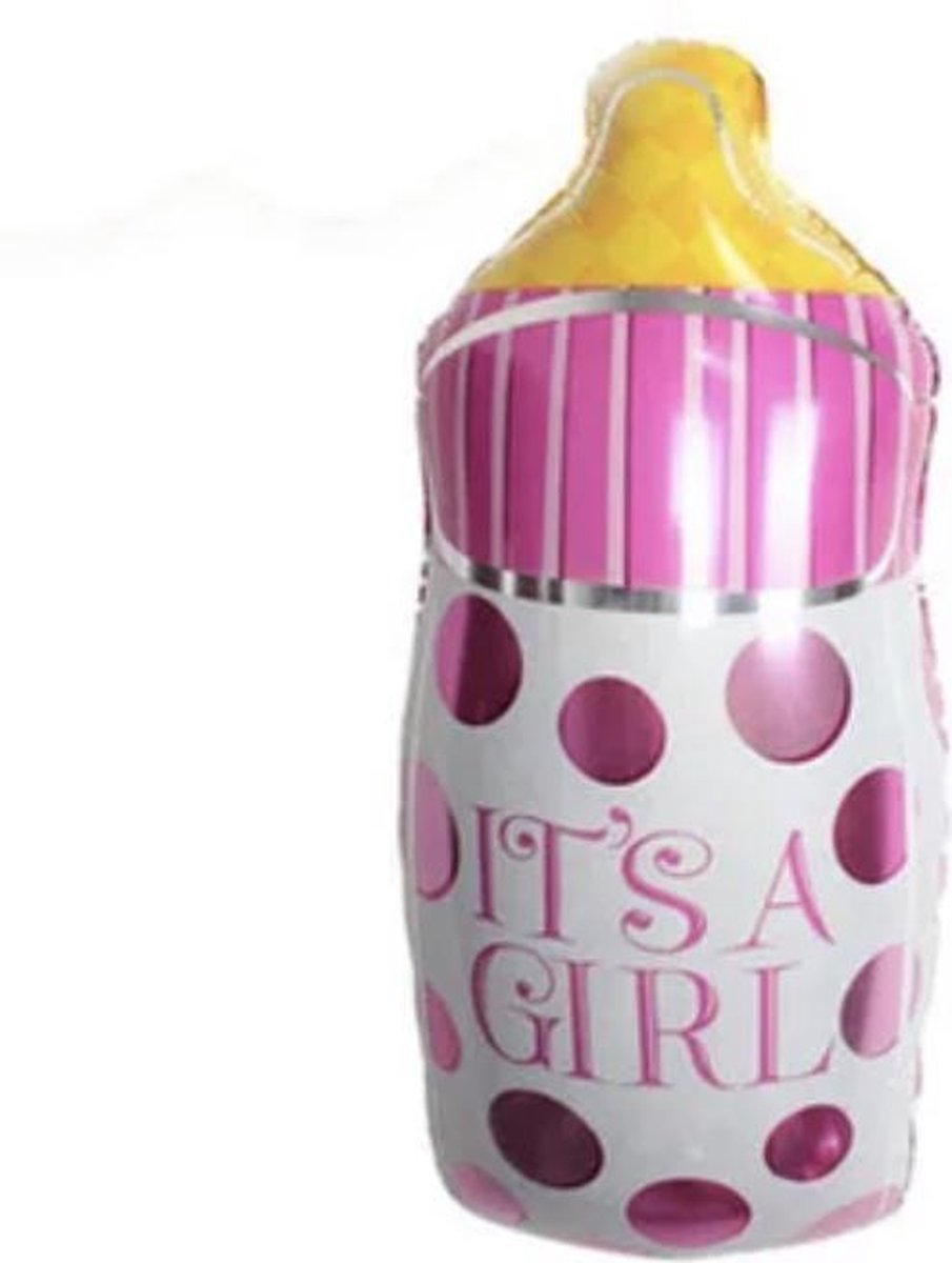 Baby-Fles-It's-A-Girl-Rondjes-Ballon