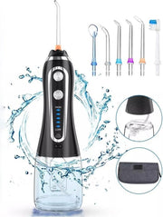 Nula Waterflosser-Tandsteen Verwijderaar-Monddouche-6 Opzetstukken-GRATIS Opbergtas/ MicroTandenborstel-Zwart