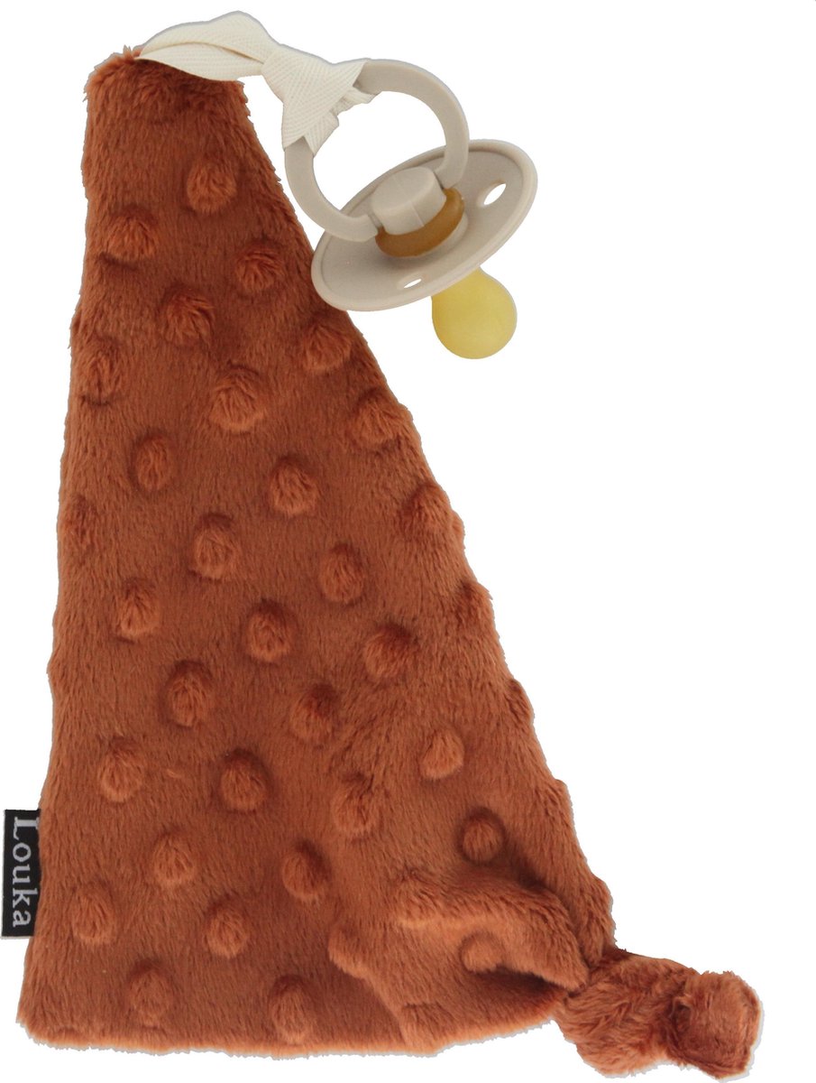 Louka speendoekje driehoek minky roestbruin - bruin - jongen - meisje - minky - speenknuffel - excl. Bibs speen