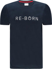 Re-Born Logo Korte Mouw T-shirt Heren - Navy - Maat XL