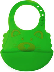 Siliconen slabbetje | Bear Green | Slabber | Waterdichte baby slabbetjes | Slabben | Met opvangbakje | Unisex slabbers