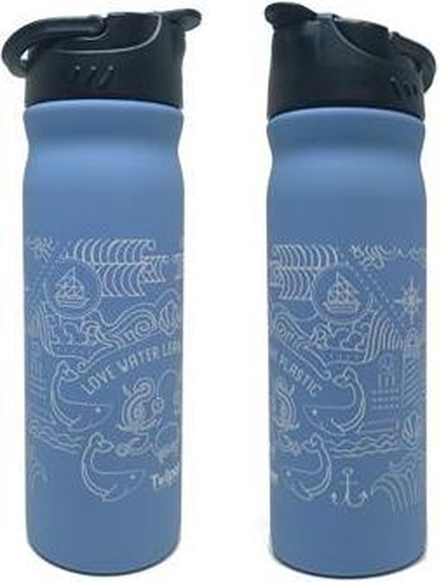 RVS Fles Mat  Ocean Blauw 500ml Blauw - oceaan