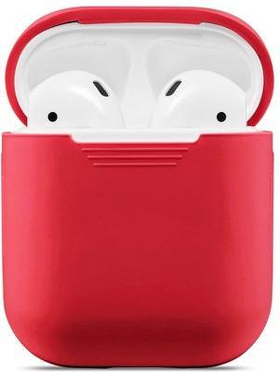 GadgetBay Soft Silicone hoesje voor Apple AirPods Case - Rood