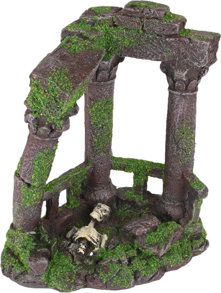 Aquarium decoratie Moza zuilen + skelet - 17 x 13 x 20 cm