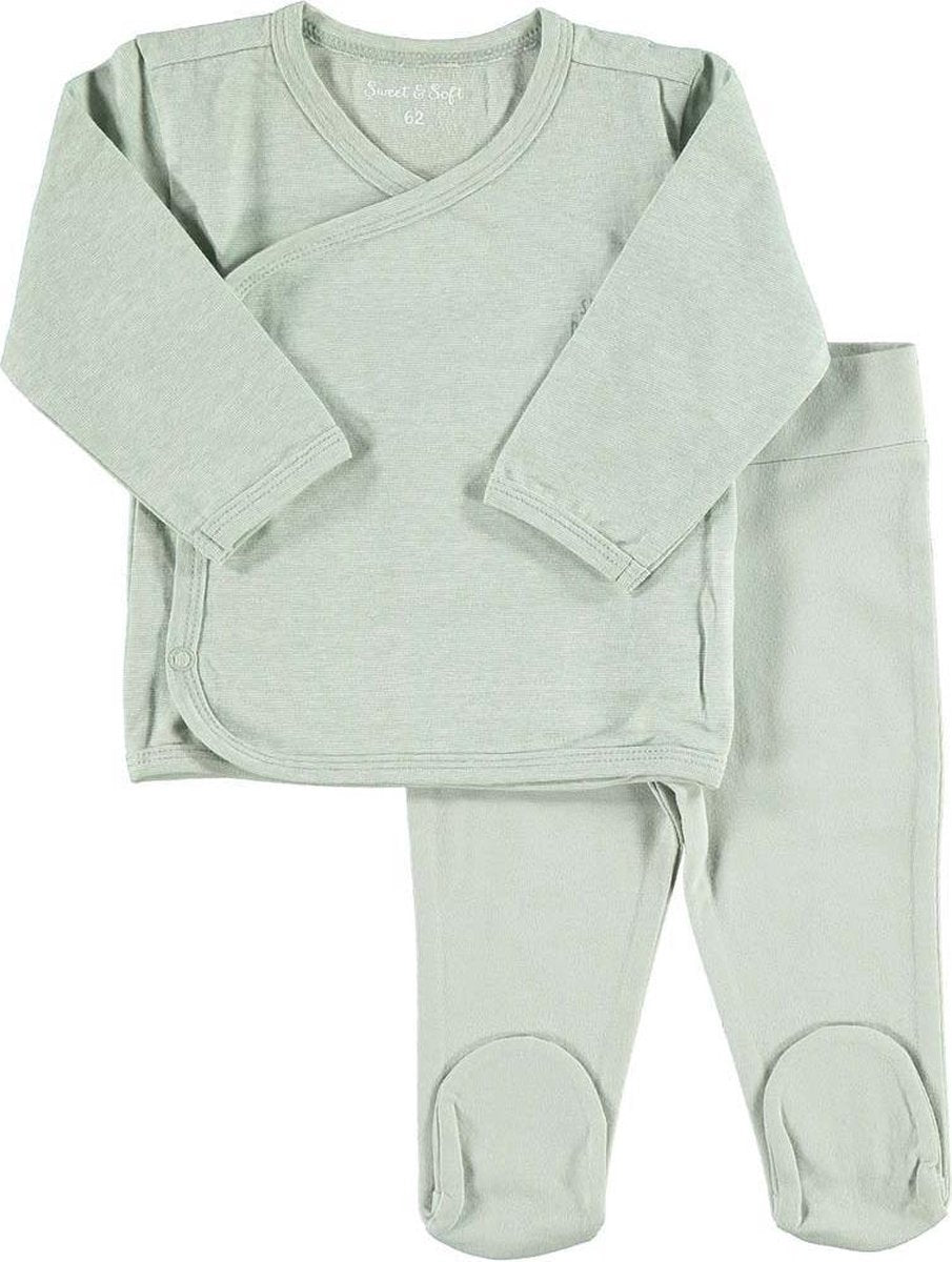 Zeeman new born vest met broek - biologisch katoen - groen - maat 62