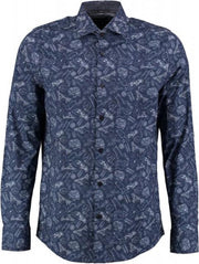 Vanguard blauw stretch overhemd - Maat M