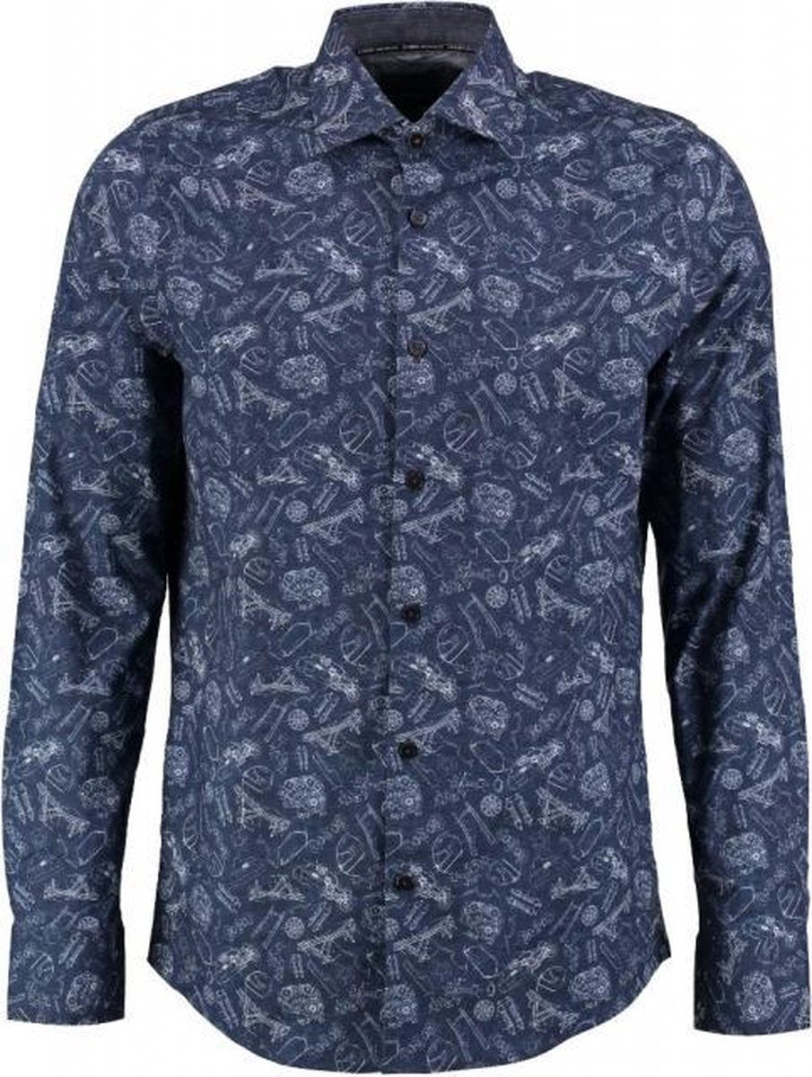 Vanguard blauw stretch overhemd - Maat M
