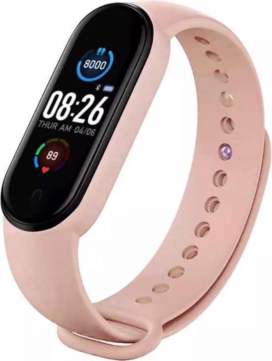 Smartwatch Stappenteller - Sport horloge - Activity Tracker - Bloeddrukmeter - Hartslagmeter - Afstandmeter - Calorieënteller - Fitness Tracker - Zuurstofmeter - Alternatieve Fitbit- Kleur Licht Roze - Cadeau - Gratis verzending