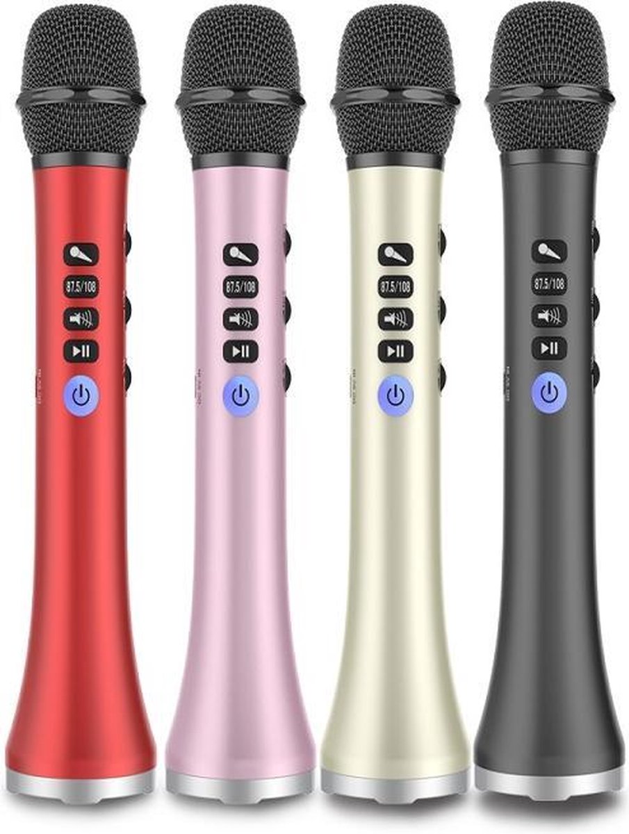 Microfoon l-698-mega-microfoon-bluetooth-luidspreker-draagbare-karaoke-microfoon-speaker-met-equalizer-voor-smartphone-zwart