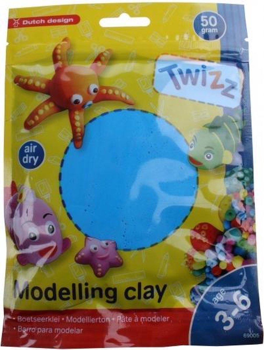 Twizz Boetseerklei 50 Gram Junior 13 X 14 Cm Blauw