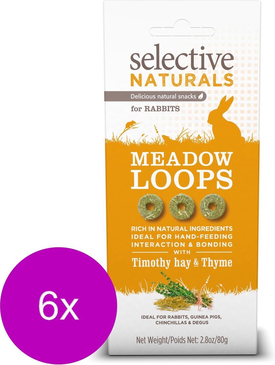 Supreme Selective Meadow Loops - Knaagdiersnack - 6 x 80 g