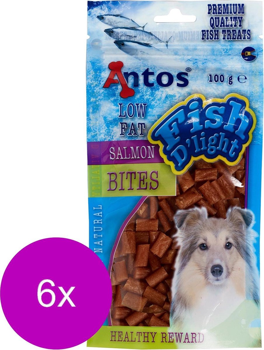 Antos Fish D'Light Bites - Hondensnacks - 6 x Zalm 100 g