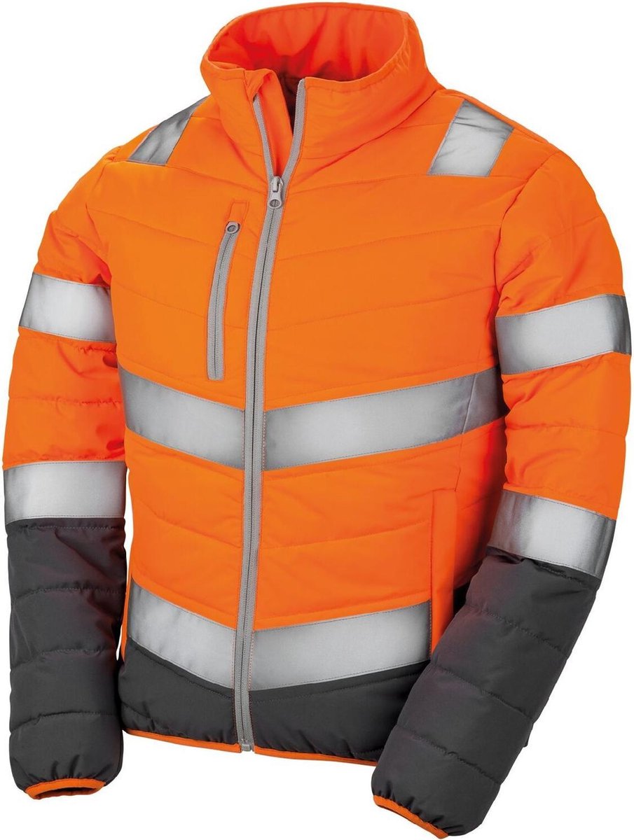 Result Beschermende dames/dames Zacht Gevoerd Veiligheidsjasje (Fluorescerend Oranje/Grijs)