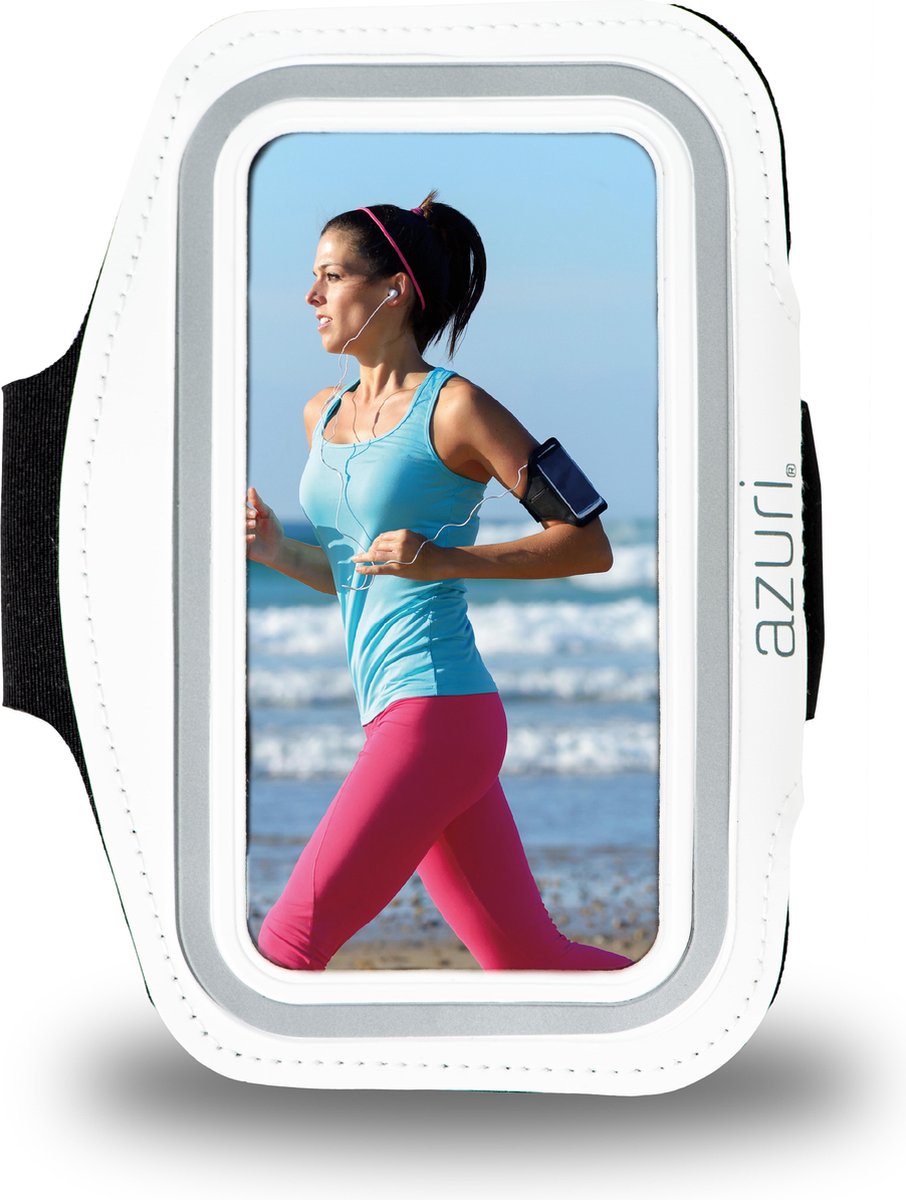 Azuri Universele sportarmband - maat large - wit