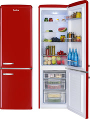 Amica AR8242R - Retro Koel-Vriescombinatie - Hoogglans Rood - E label