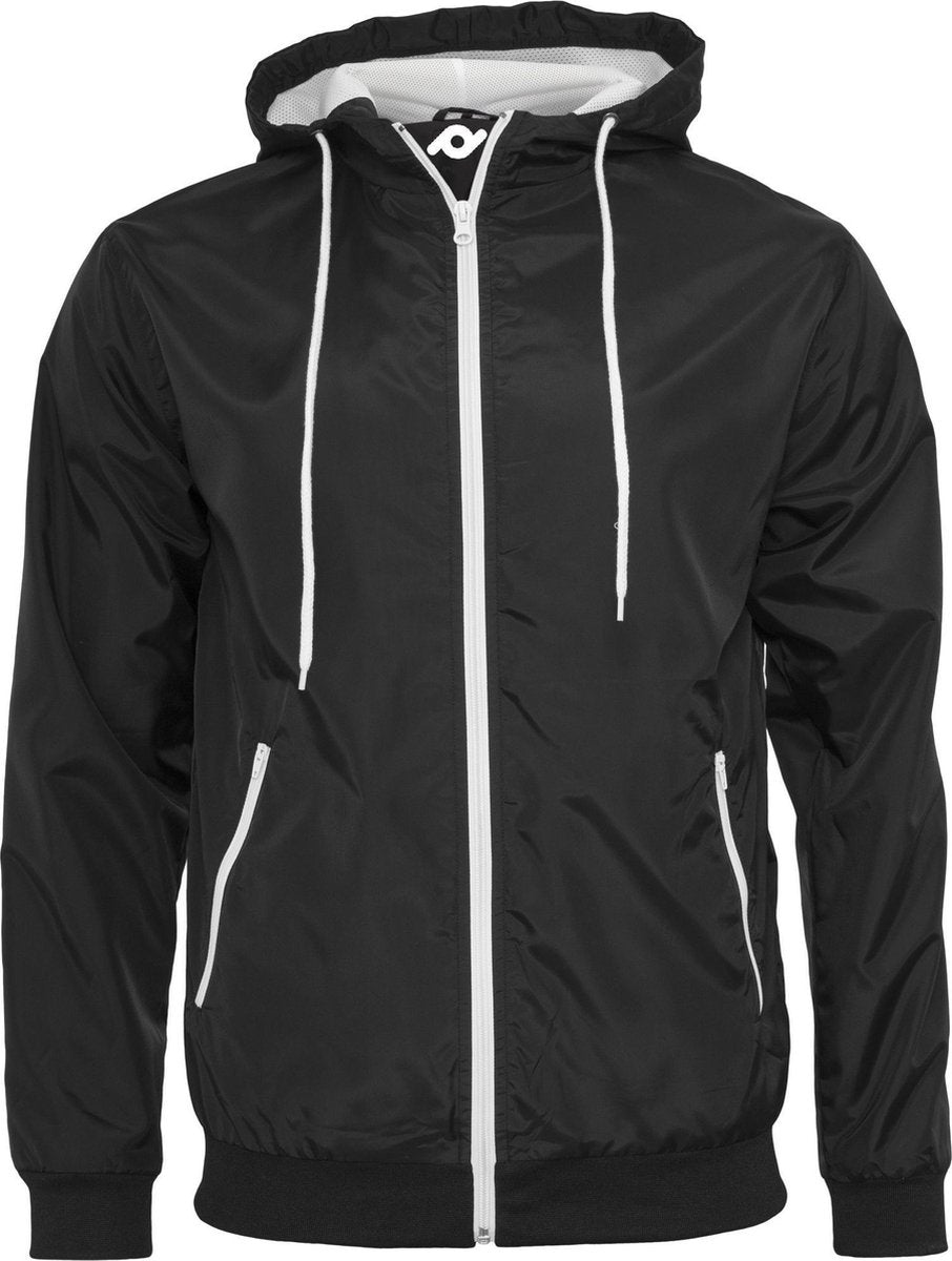 Senvi Hooded Windrunner Herenjack - Kleur Zwart/Wit- Maat 3XL