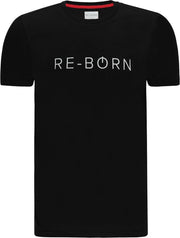 Re-Born Logo Korte Mouw T-shirt Heren - Zwart - Maat XL